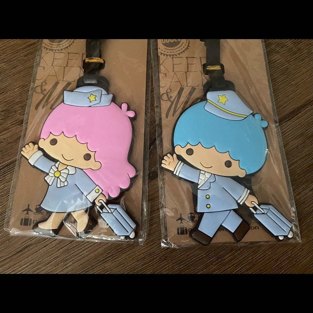 One Left! LITTLE TWIN STARS-2 Piece Set NWOT Luggage Tags - Picture 13 of 14